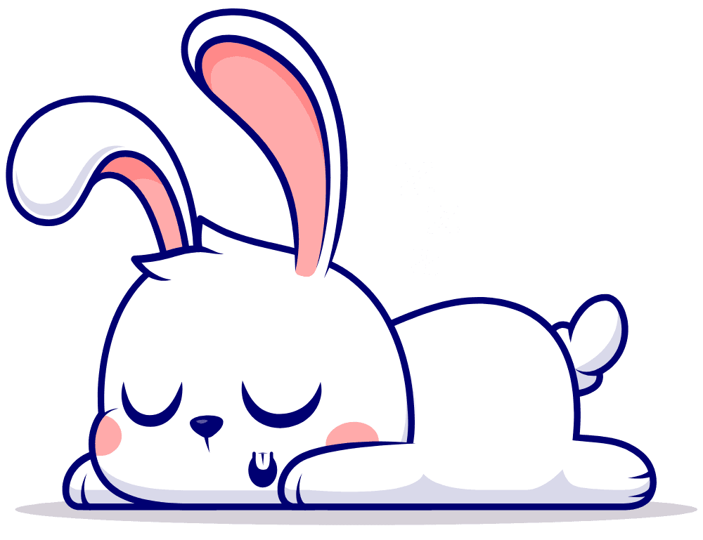 Cute Rabbit Sleeping Cartoon Vector Icon Illustration. Animal Nature Icon Concept Isolated Premium Vector. Flat Cartoon Style
