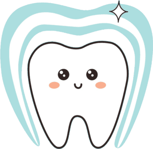 Cute Cartoon Tooth with Healthy Roots – Pediatric Root Canals Smiling cartoon tooth with a sparkling root outline, symbolizing healthy teeth after pediatric root canal therapy – Pediatric Root Canals.